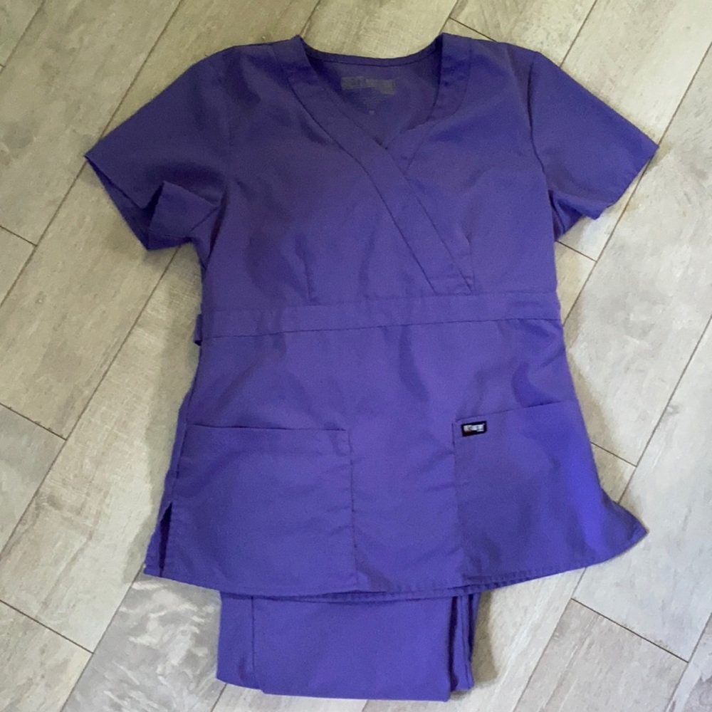 Purple Women's Scrub Top - Unbranded V-Neck